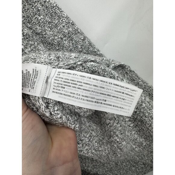 Abercrombie & Fitch Open Cardigan Women Small Silver Knit Long Length Minimalist - Picture 5 of 11